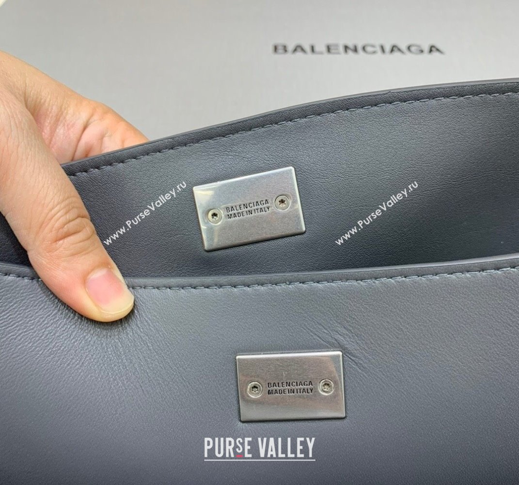 Balenciaga Rodeo Medium Handbag in smooth calfskin Grey/Silver 2024 78972 (JM-250408116)