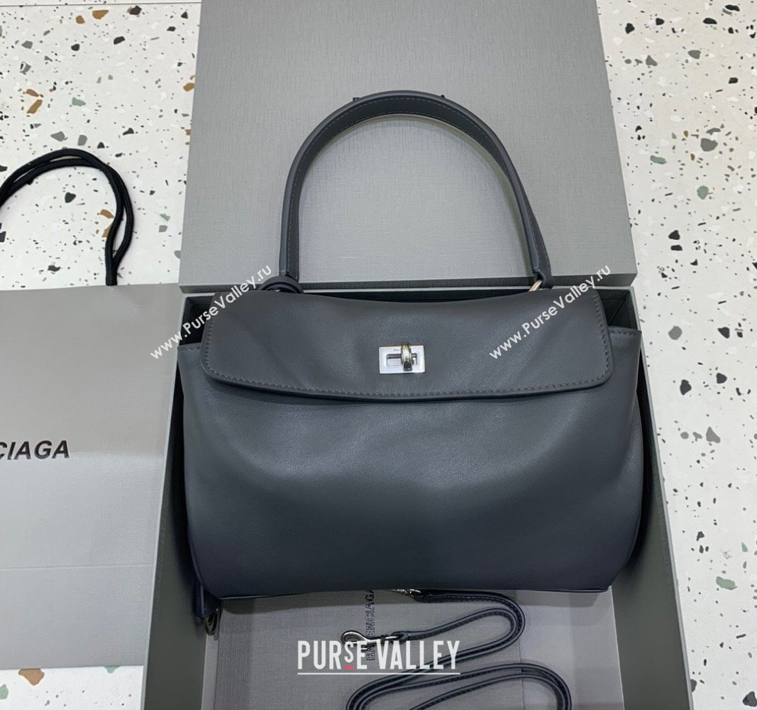Balenciaga Rodeo Small Handbag in smooth calfskin Grey/Silver 2024 78972 (JM-250408117)