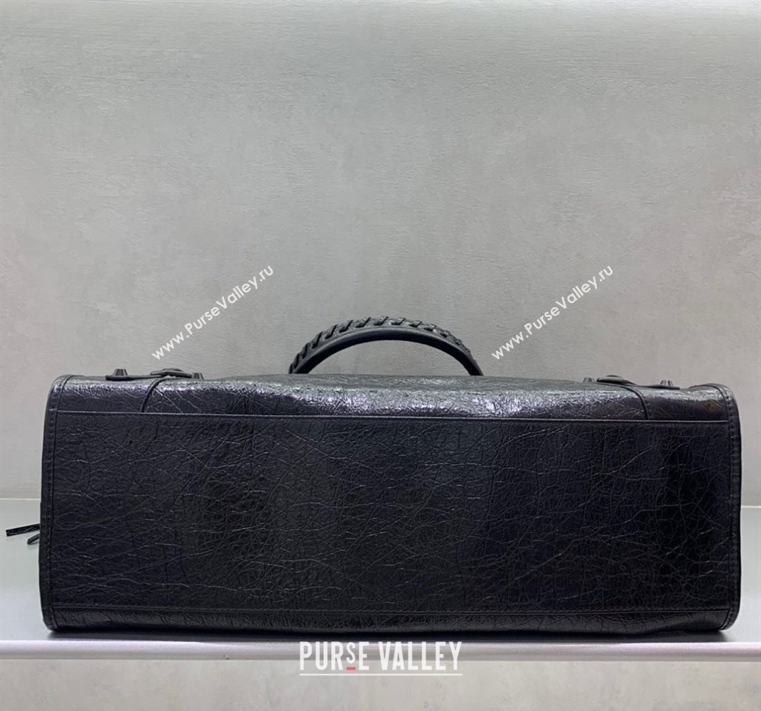 Balenciaga Le City Large Bag in Arena Storico lambskin All Black 2025 (JM-250409007)