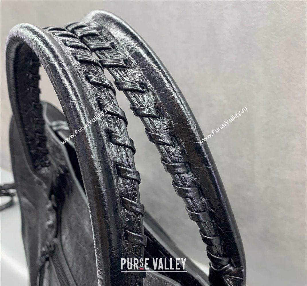 Balenciaga Le City Large Bag in Arena Storico lambskin All Black 2025 (JM-250409007)