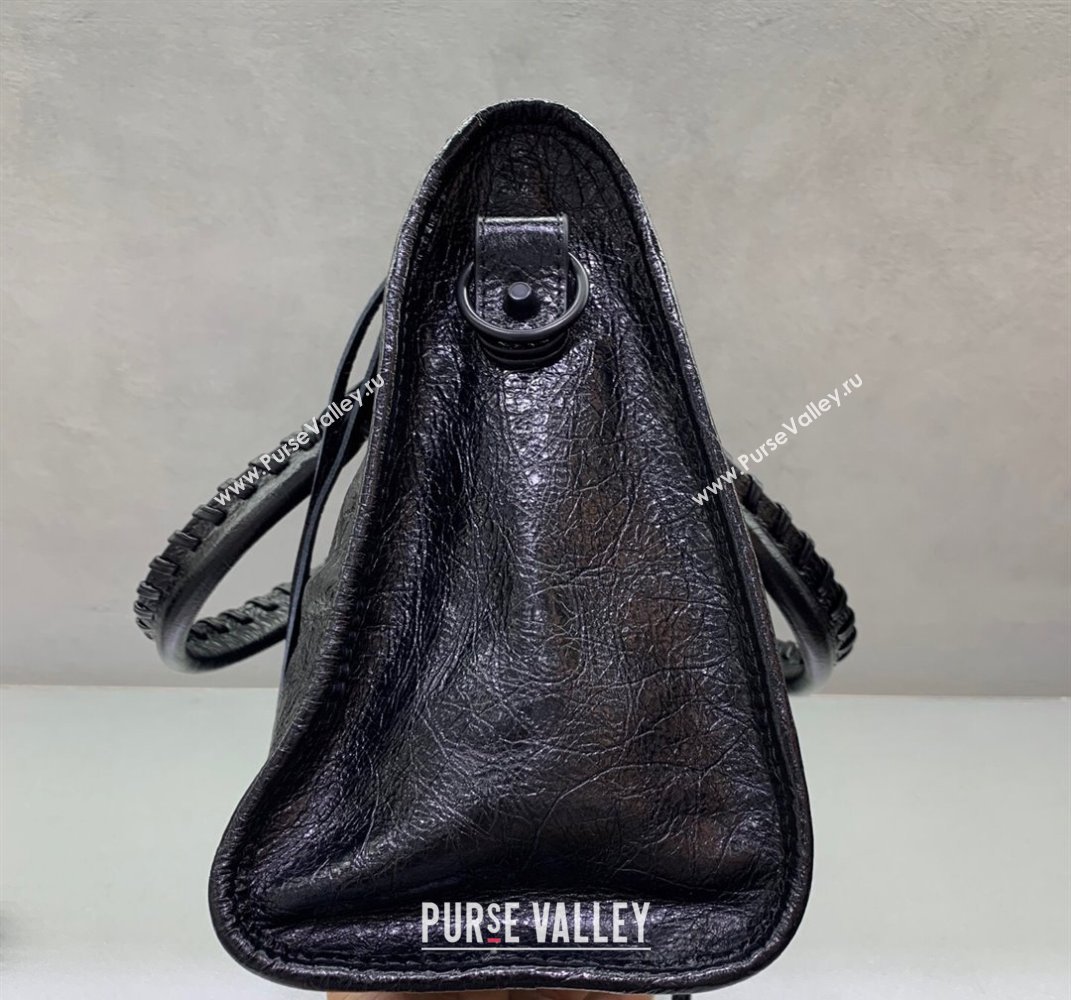 Balenciaga Le City Medium Bag in Arena Storico lambskin All Black 2025 (JM-250409008)