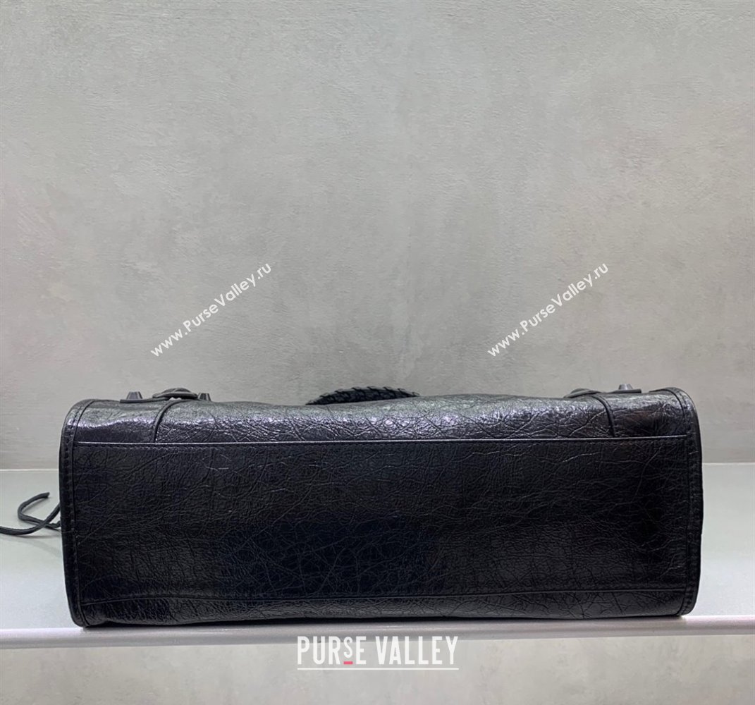 Balenciaga Le City Medium Bag in Arena Storico lambskin All Black 2025 (JM-250409008)