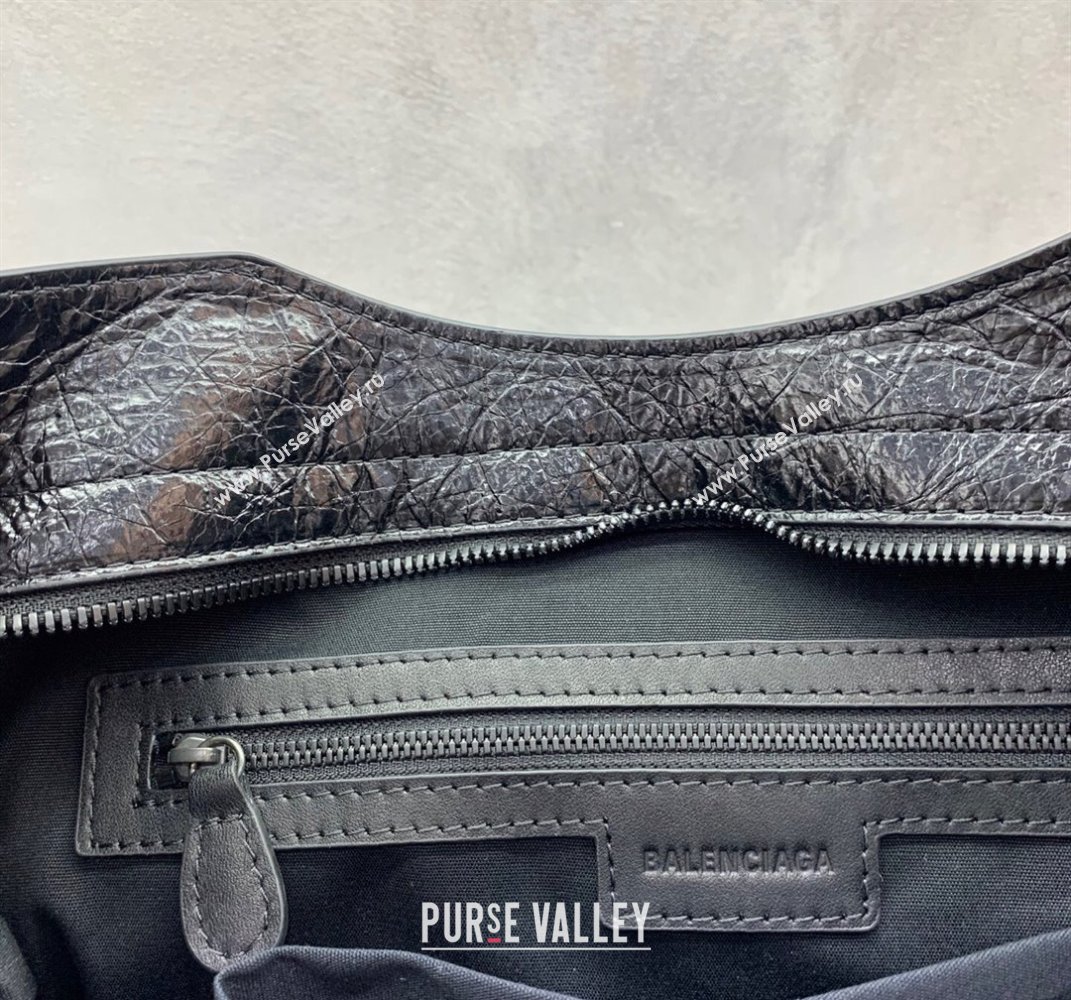 Balenciaga Le City Medium Bag in Arena Storico lambskin All Black 2025 (JM-250409008)