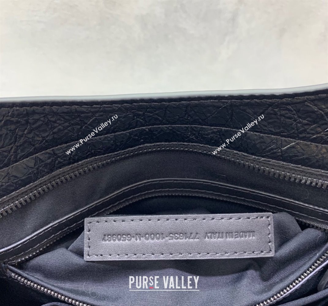 Balenciaga Le City Medium Bag in Arena Storico lambskin All Black 2025 (JM-250409008)