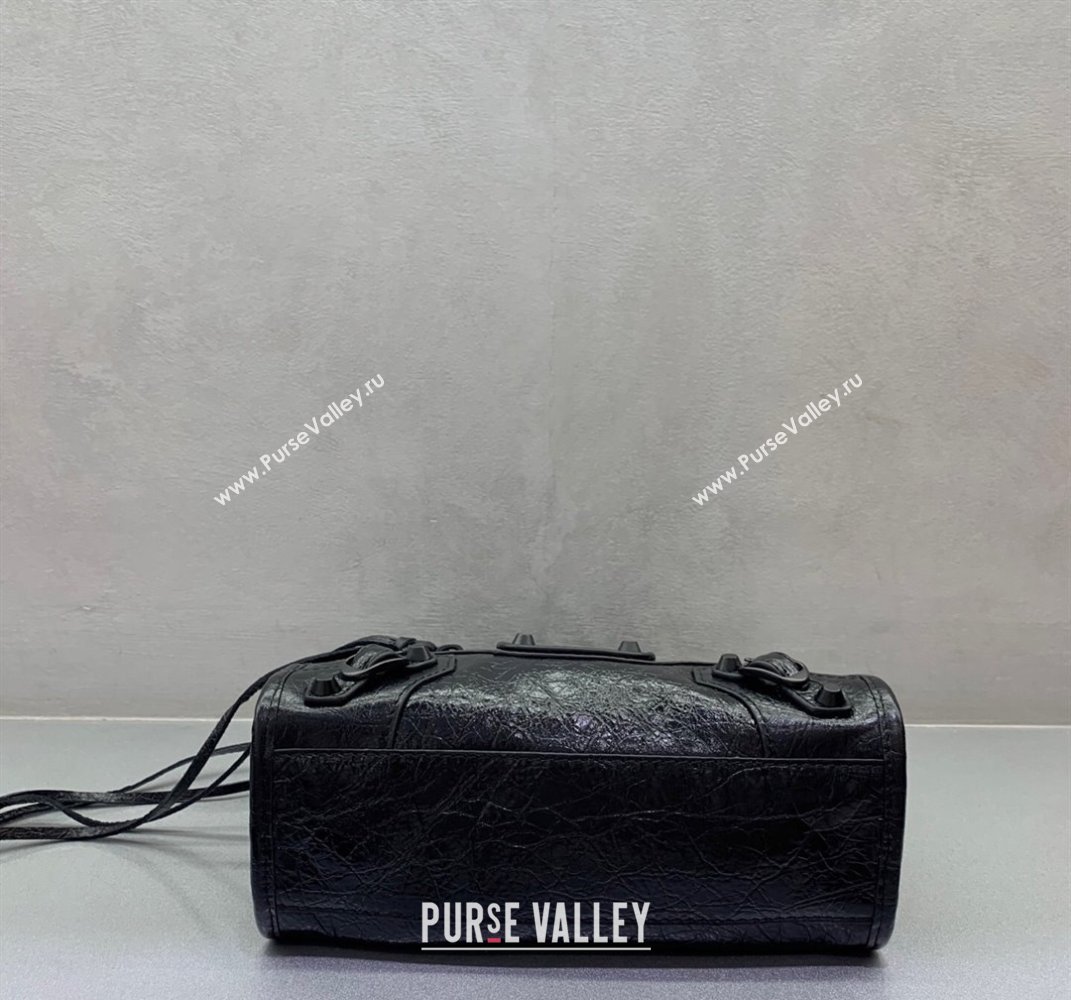 Balenciaga Le City Mini Bag in Arena Storico lambskin All Black 2025 (JM-250409010)
