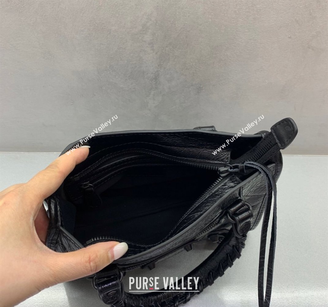 Balenciaga Le City Mini Bag in Arena Storico lambskin All Black 2025 (JM-250409010)