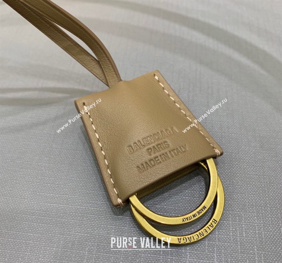 Balenciaga Bel Air Small Hobo Bag in latte beige smooth calfskin, aged-gold hardware 2025 (JM-250408080)