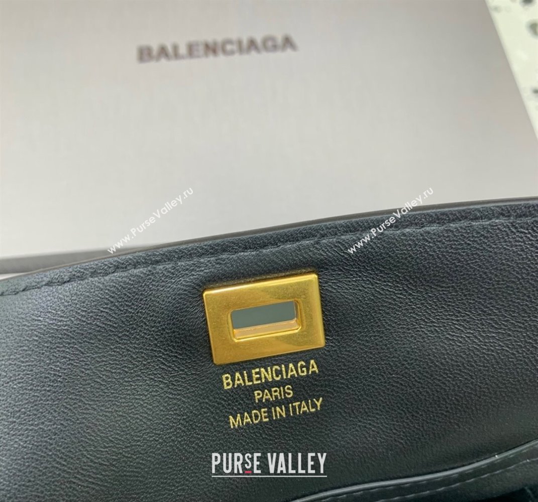 Balenciaga Rodeo Nano Bag With Chain in black smooth calfskin, aged-gold hardware 2025 (JM-250408082)