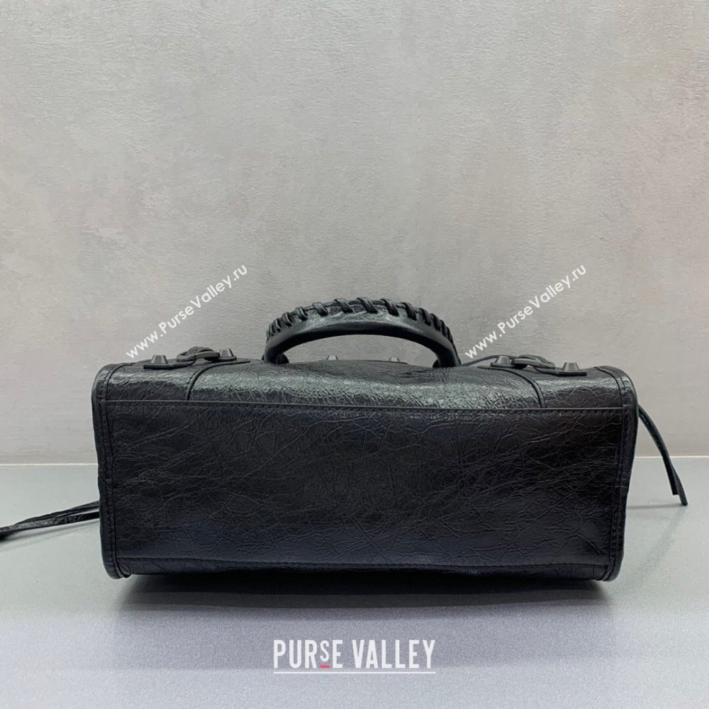 Balenciaga Le City Small Bag in Black Arena Storico lambskin, brass hardware 2025 (JM-250409016)