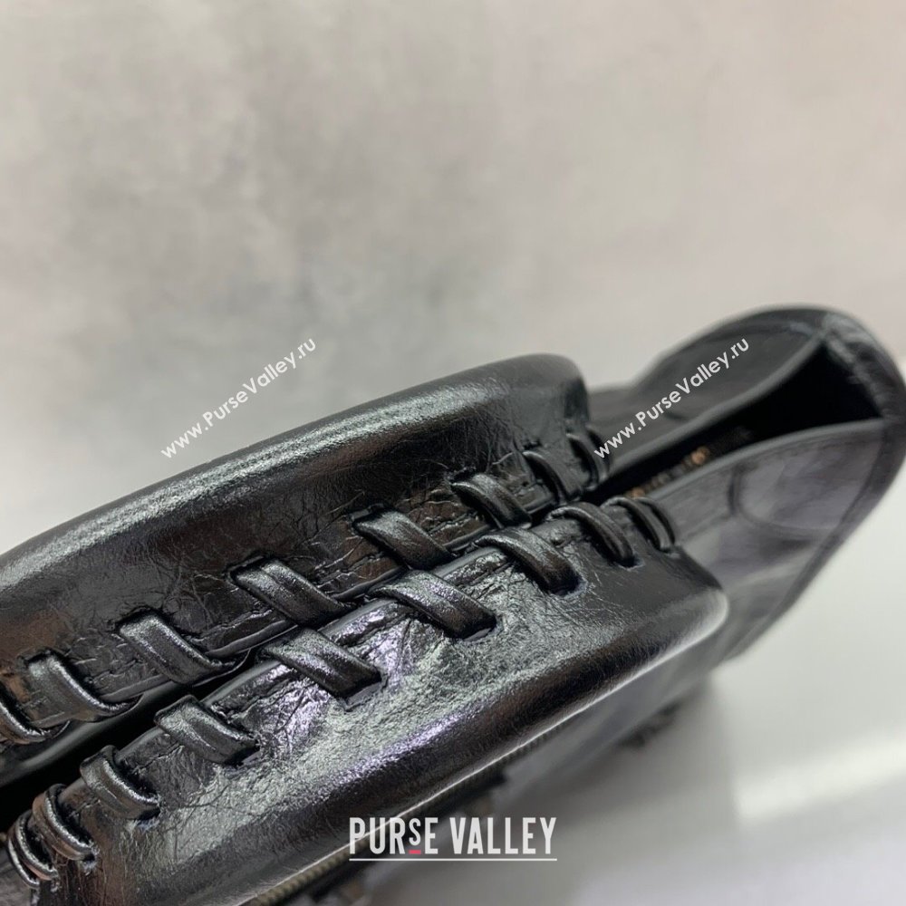 Balenciaga Le City Small Bag in Black Arena Storico lambskin, brass hardware 2025 (JM-250409016)