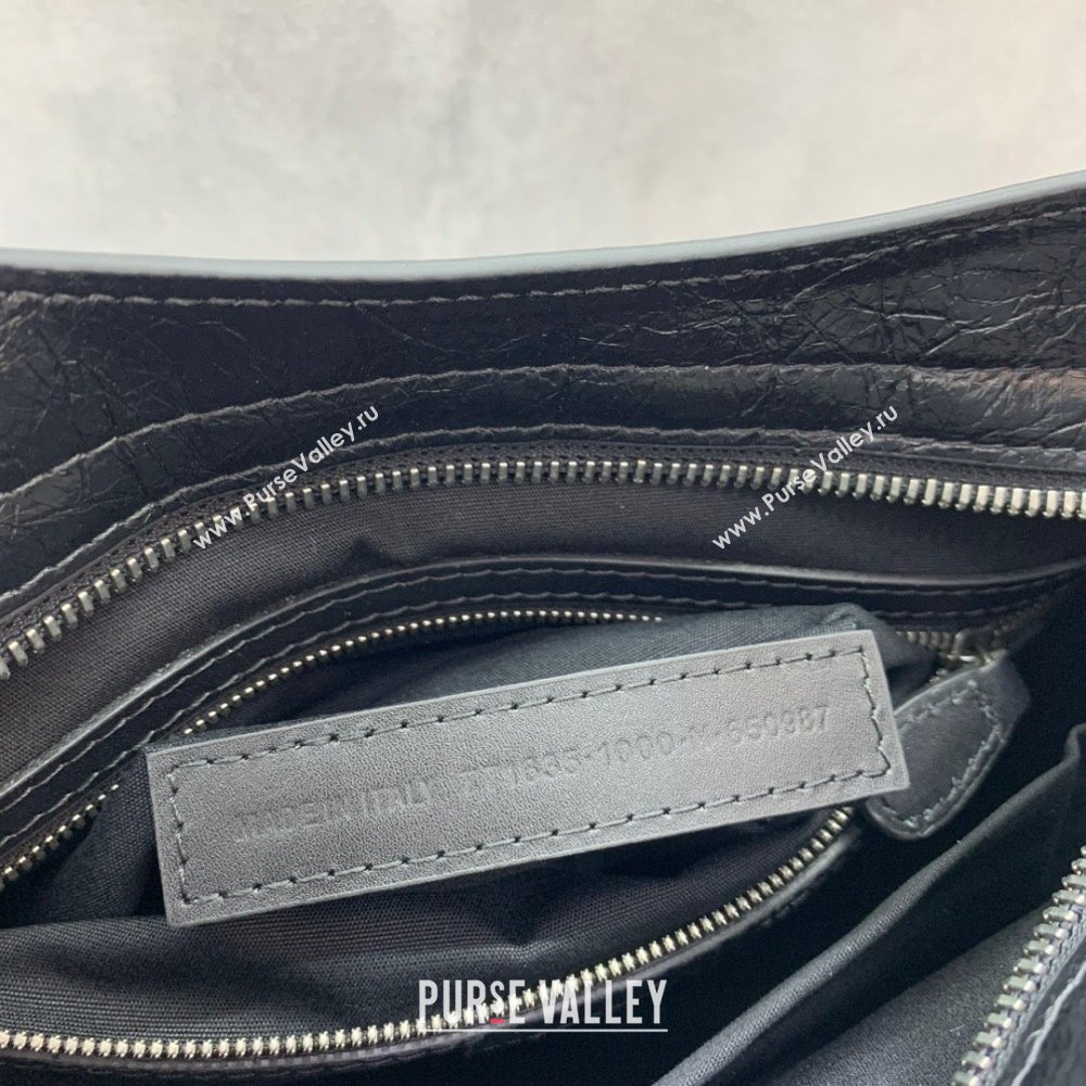 Balenciaga Le City Small Bag in Black Arena Storico lambskin, brass hardware 2025 (JM-250409016)