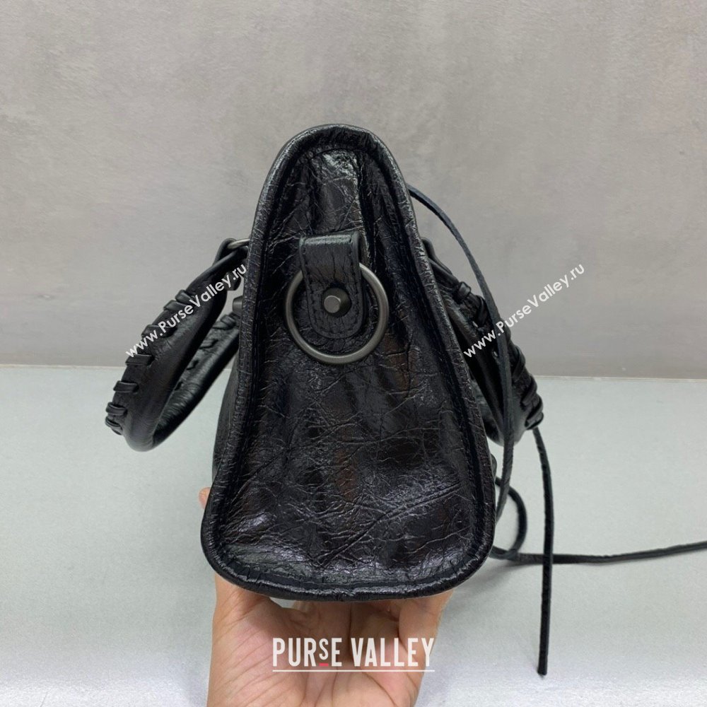 Balenciaga Le City Mini Bag in Black Arena Storico lambskin, brass hardware 2025 (JM-250409017)