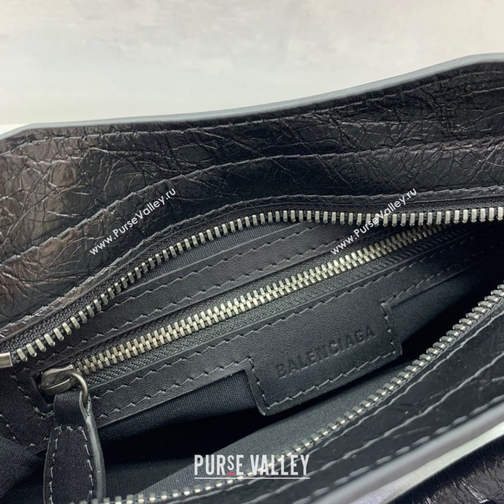 Balenciaga Le City Mini Bag in Black Arena Storico lambskin, brass hardware 2025 (JM-250409017)