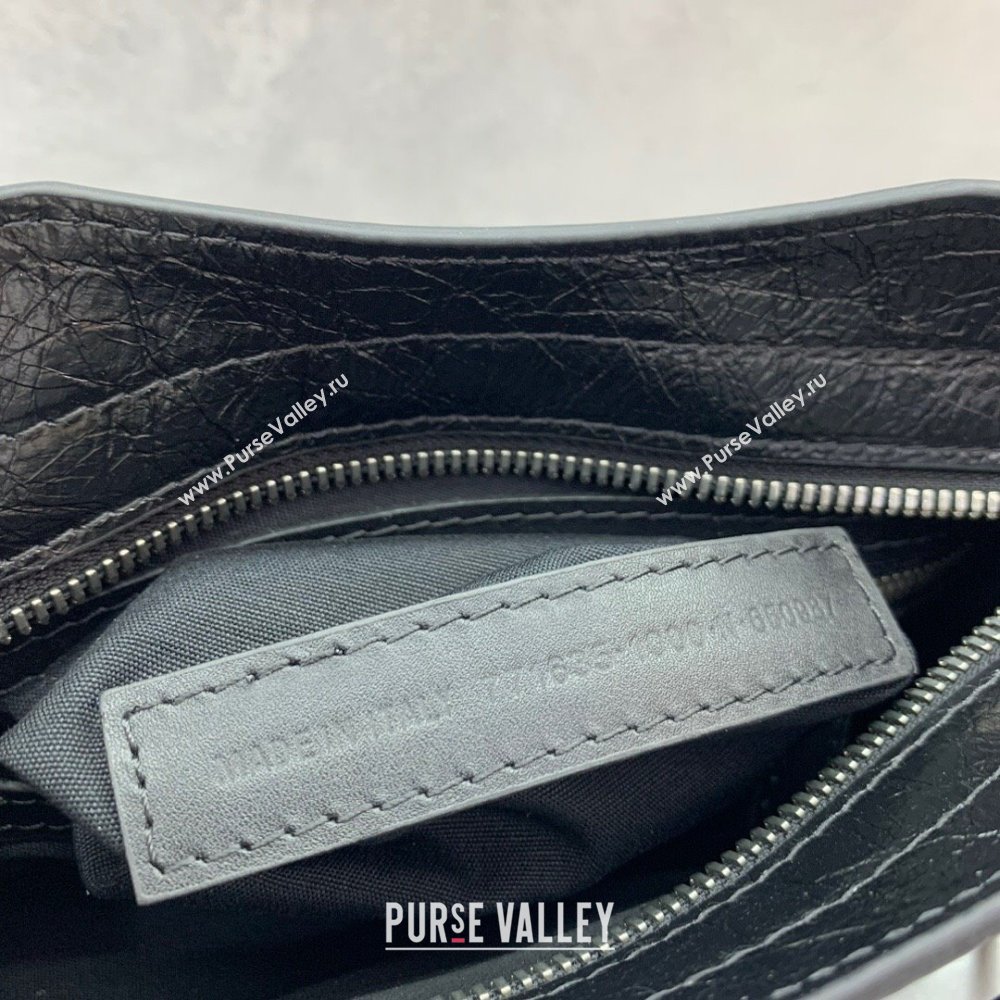 Balenciaga Le City Mini Bag in Black Arena Storico lambskin, brass hardware 2025 (JM-250409017)