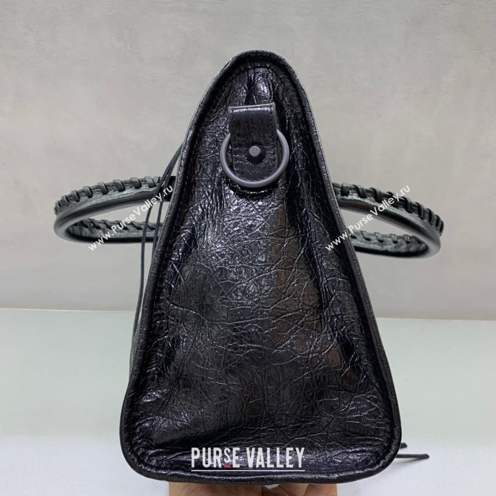 Balenciaga Le City Medium Bag in Black Arena Storico lambskin, brass hardware 2025 (JM-250409015)