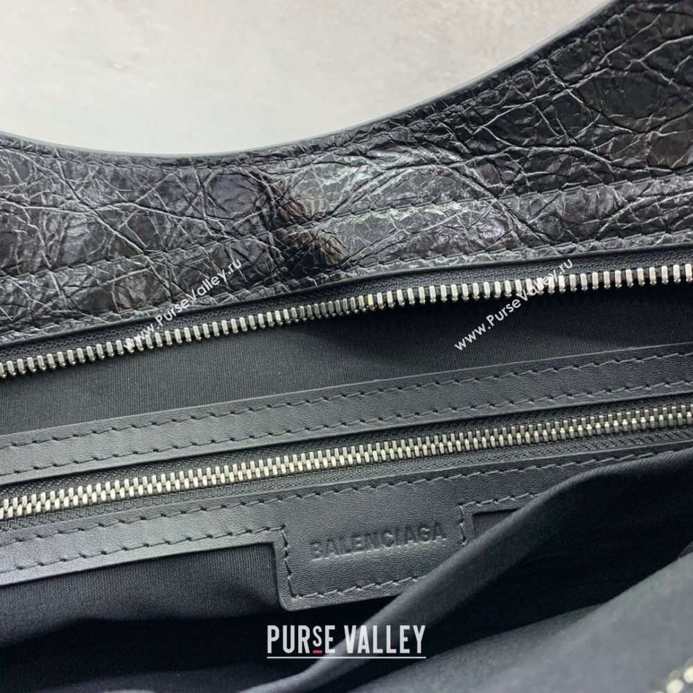 Balenciaga Le City Medium Bag in Black Arena Storico lambskin, brass hardware 2025 (JM-250409015)