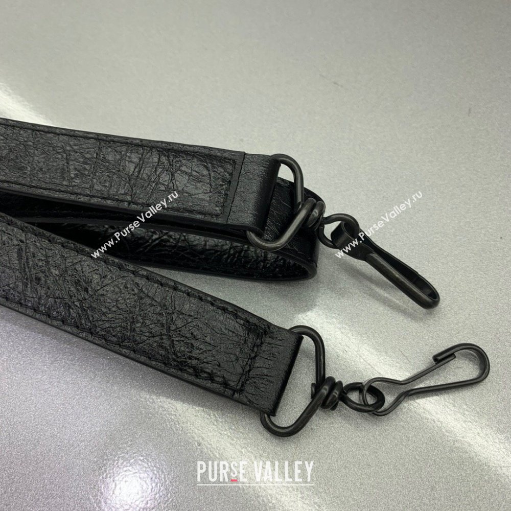 Balenciaga Le City Medium Bag in Black Arena Storico lambskin, brass hardware 2025 (JM-250409015)