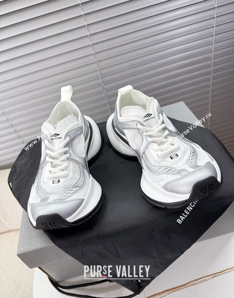 Balenciaga Circuit Sneakers in Mesh White/Silver 2025 0604 (MD-250604064)