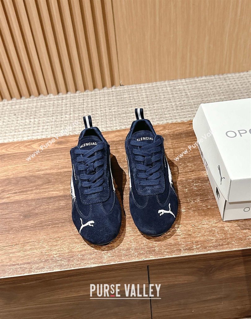 Puma x Balenciaga Winter 25 Runway Sneakers in Suede Blue 2025 (HQG-250604068)