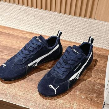 Puma x Balenciaga Winter 25 Runway Sneakers in Suede Blue 2025 (HQG-250604068)