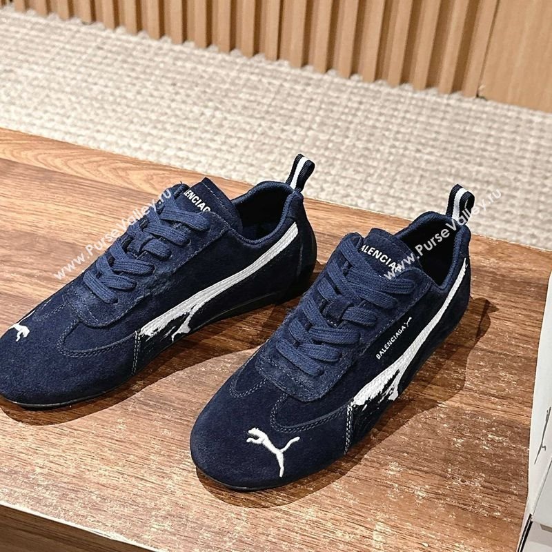 Puma x Balenciaga Winter 25 Runway Sneakers in Suede Blue 2025 (HQG-250604068)