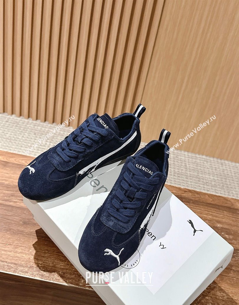 Puma x Balenciaga Winter 25 Runway Sneakers in Suede Blue 2025 (HQG-250604068)