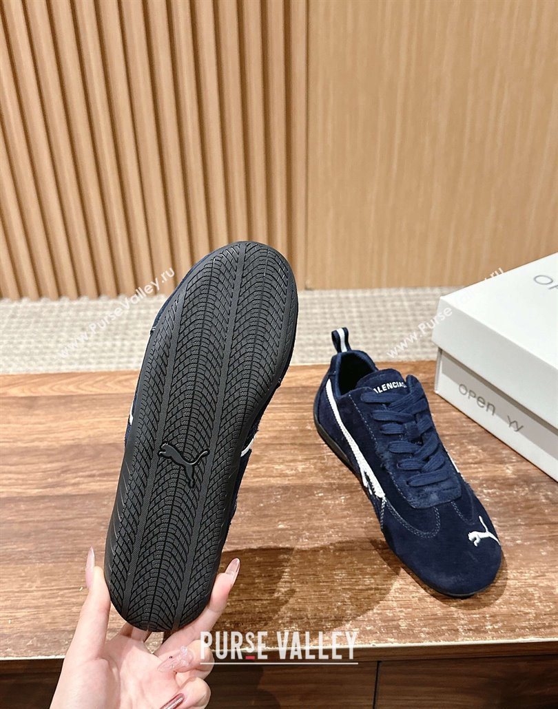 Puma x Balenciaga Winter 25 Runway Sneakers in Suede Blue 2025 (HQG-250604068)