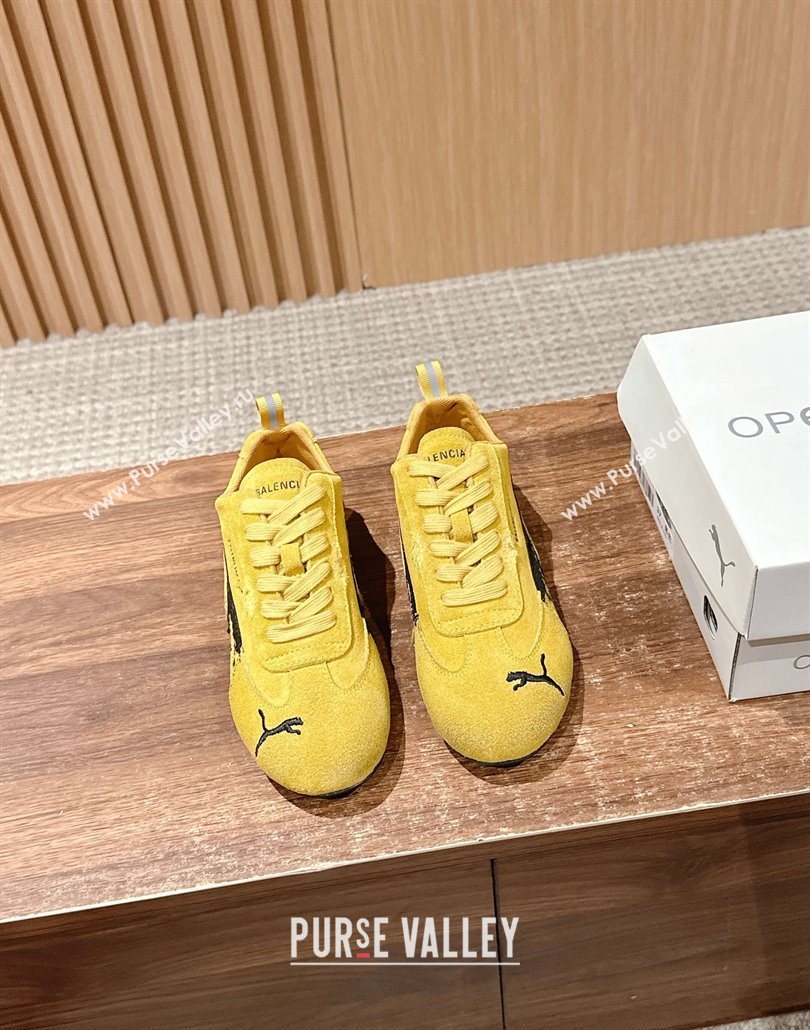 Puma x Balenciaga Winter 25 Runway Sneakers in Suede Yellow 2025 (HQG-250604069)