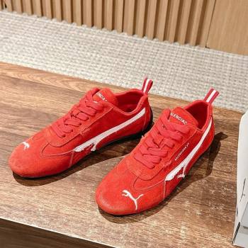 Puma x Balenciaga Winter 25 Runway Sneakers in Suede Red 2025 (HQG-250604070)