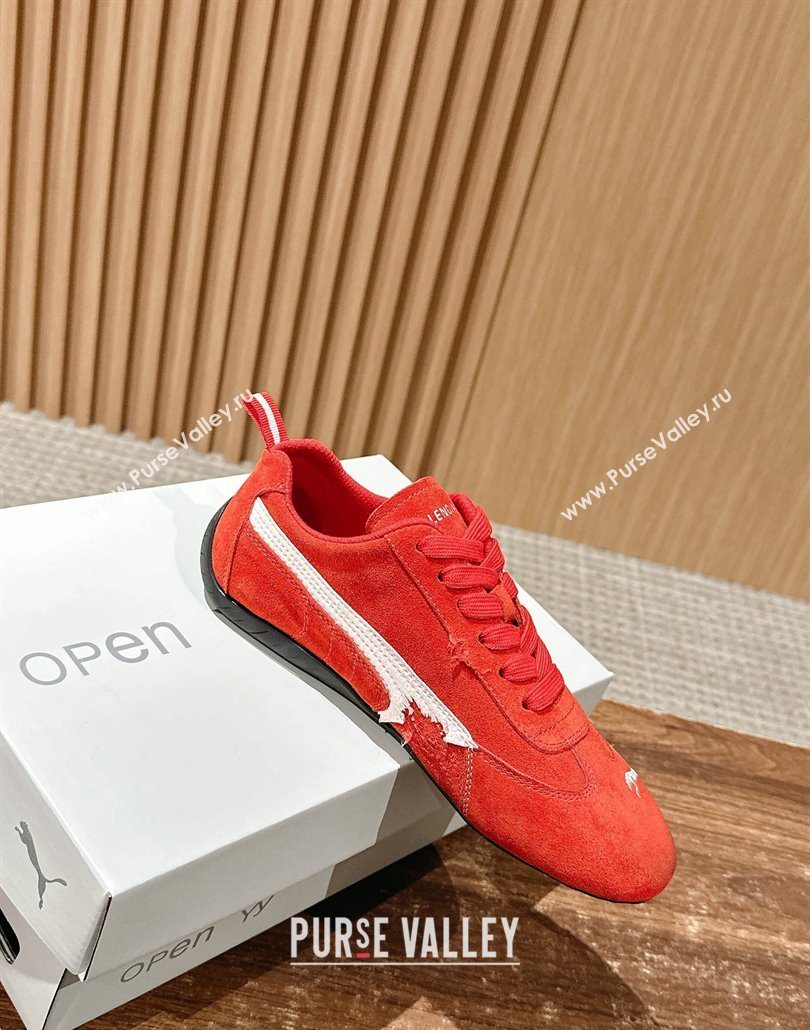 Puma x Balenciaga Winter 25 Runway Sneakers in Suede Red 2025 (HQG-250604070)