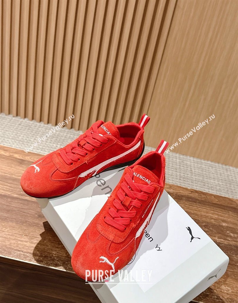 Puma x Balenciaga Winter 25 Runway Sneakers in Suede Red 2025 (HQG-250604070)