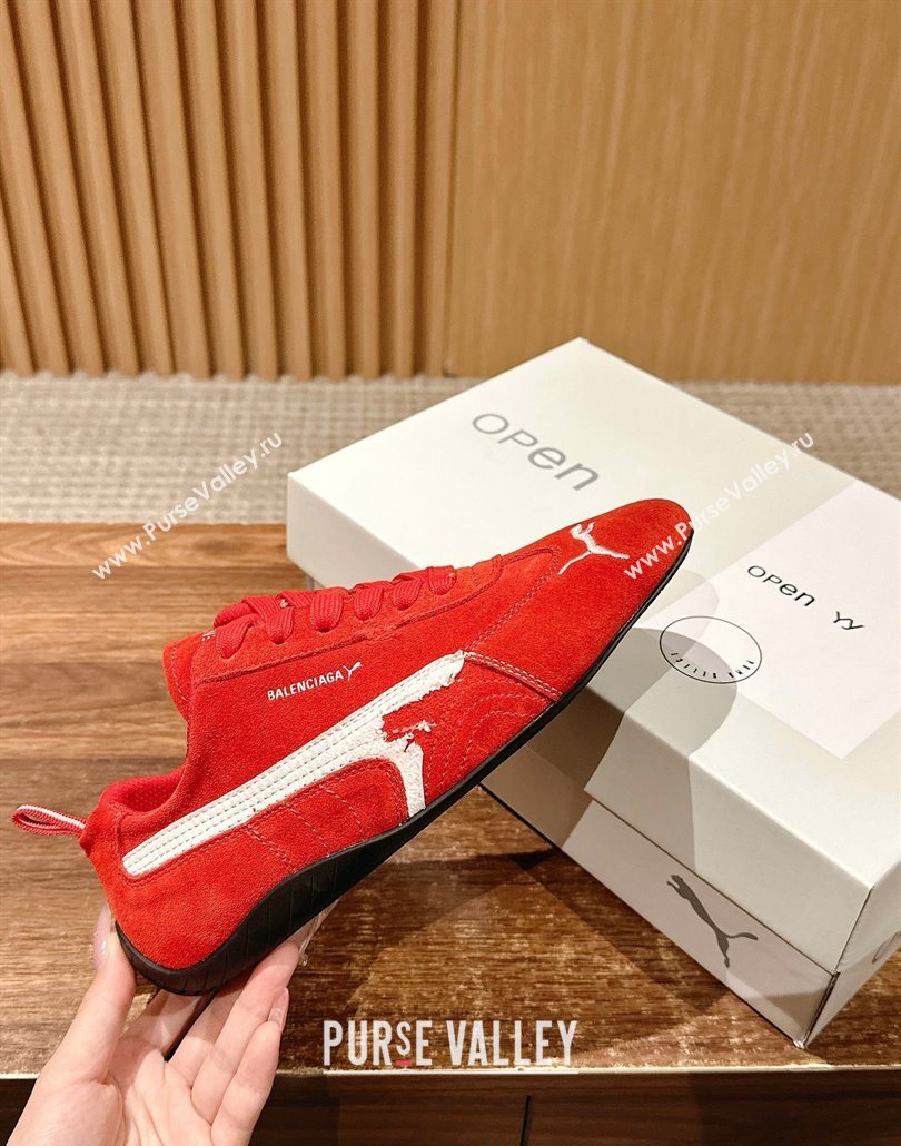 Puma x Balenciaga Winter 25 Runway Sneakers in Suede Red 2025 (HQG-250604070)