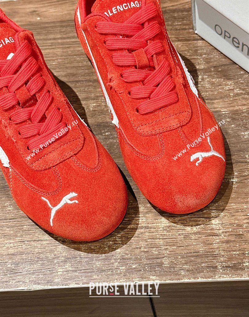 Puma x Balenciaga Winter 25 Runway Sneakers in Suede Red 2025 (HQG-250604070)