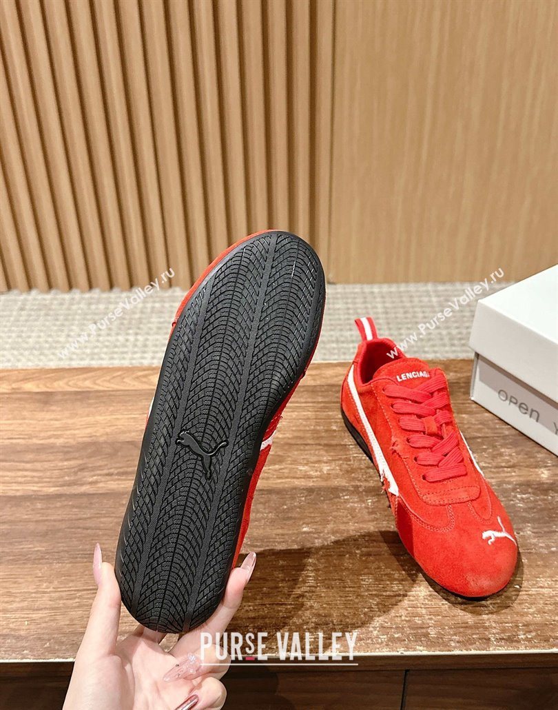 Puma x Balenciaga Winter 25 Runway Sneakers in Suede Red 2025 (HQG-250604070)