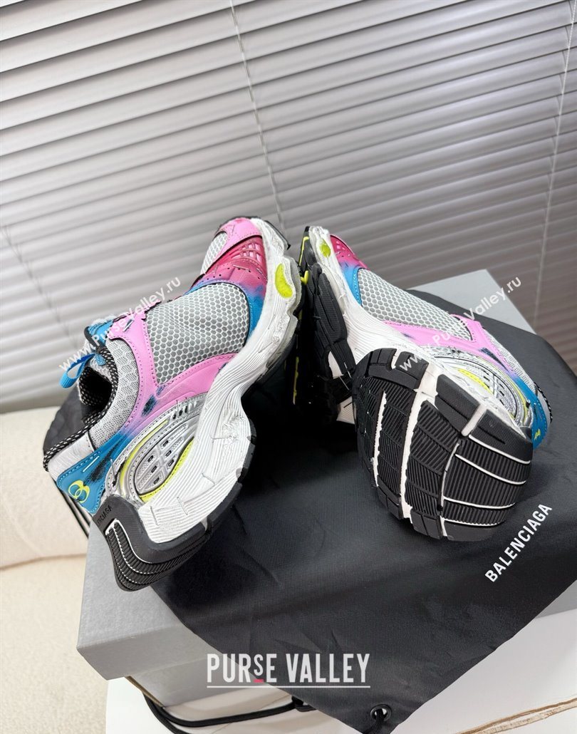 Balenciaga Stapler Sneakers in Mesh Pink/Grey 2025 0604 (MD-250604056)