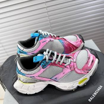 Balenciaga Stapler Sneakers in Mesh Pink/Grey 2025 0604 (MD-250604056)