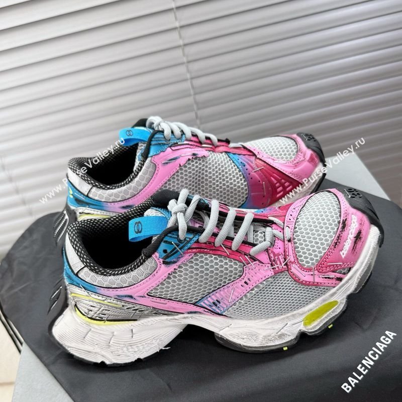 Balenciaga Stapler Sneakers in Mesh Pink/Grey 2025 0604 (MD-250604056)