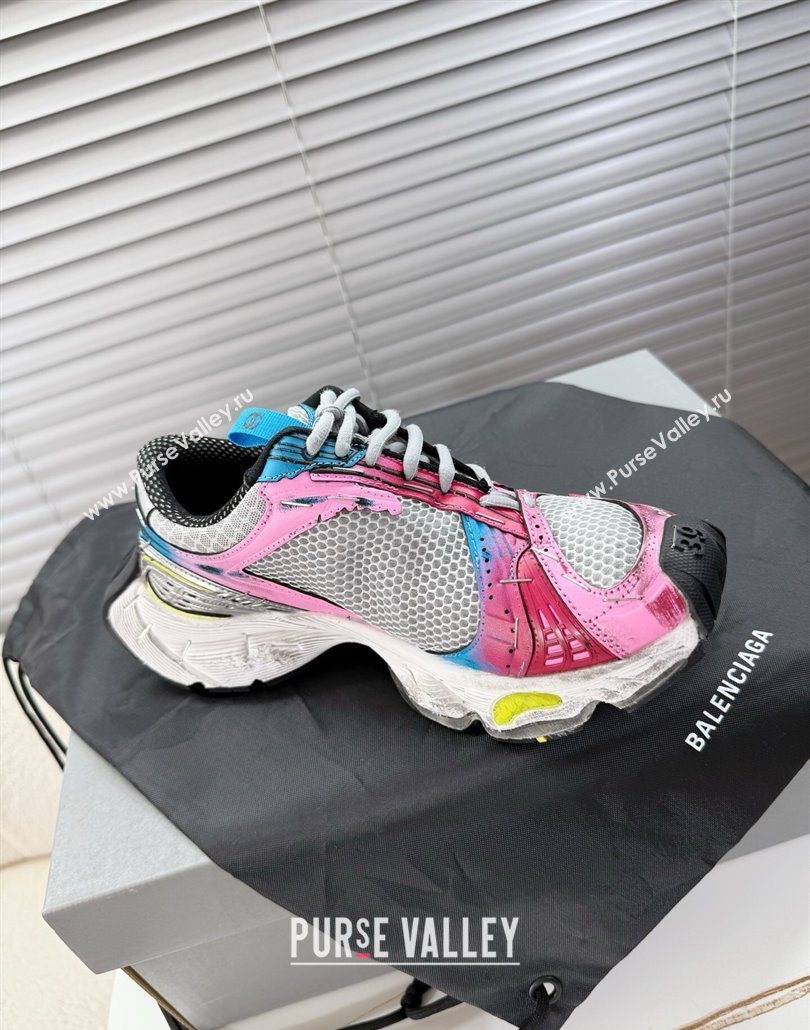 Balenciaga Stapler Sneakers in Mesh Pink/Grey 2025 0604 (MD-250604056)