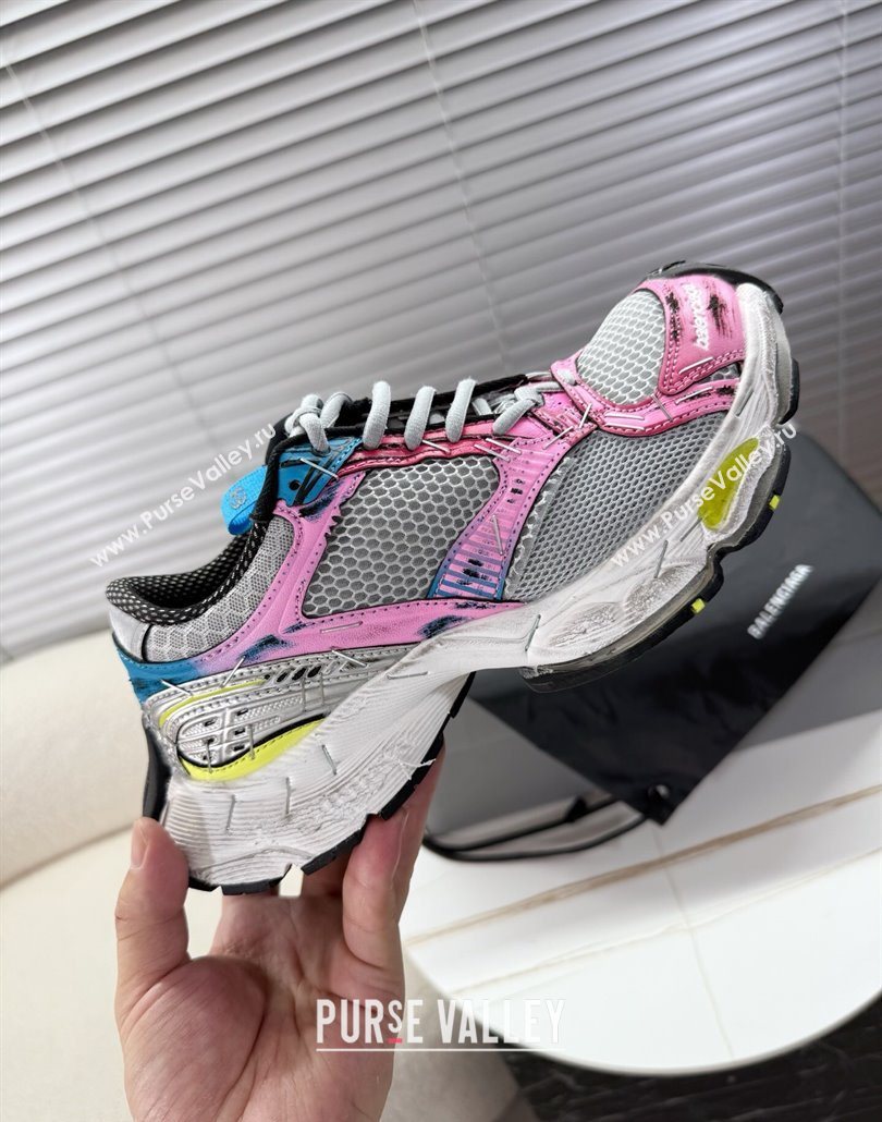 Balenciaga Stapler Sneakers in Mesh Pink/Grey 2025 0604 (MD-250604056)