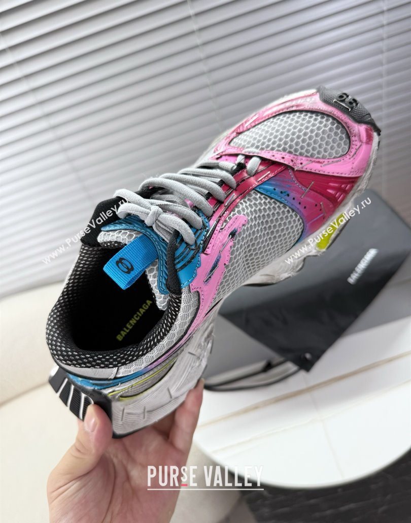 Balenciaga Stapler Sneakers in Mesh Pink/Grey 2025 0604 (MD-250604056)