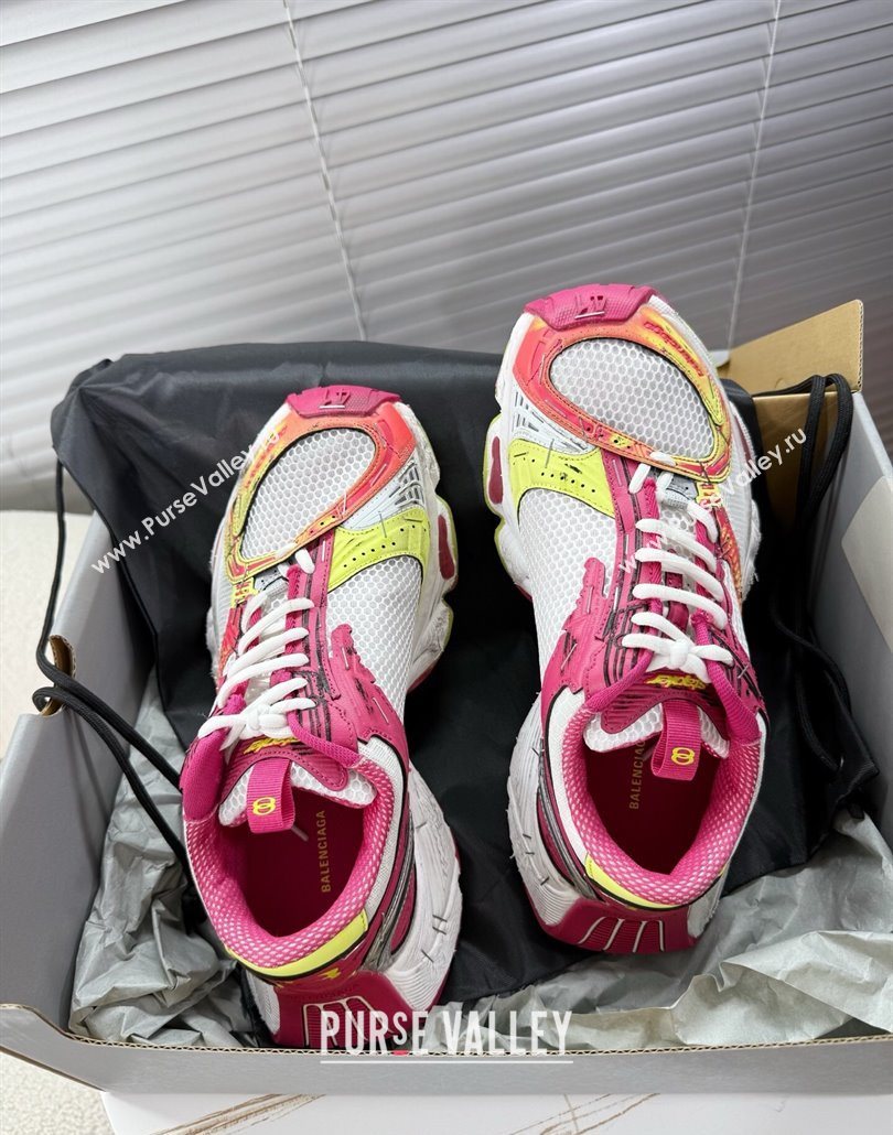 Balenciaga Stapler Sneakers in Mesh Pink/White 2025 0604 (MD-250604057)