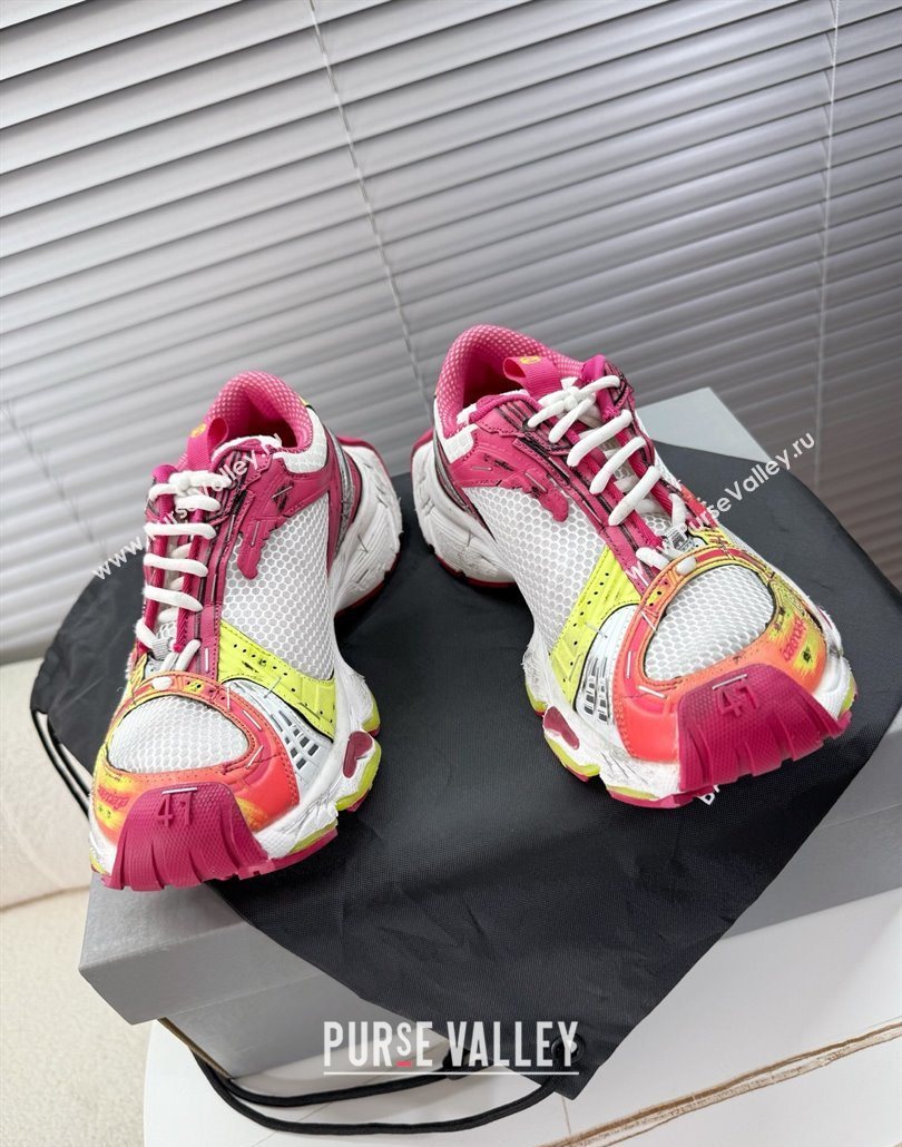 Balenciaga Stapler Sneakers in Mesh Pink/White 2025 0604 (MD-250604057)