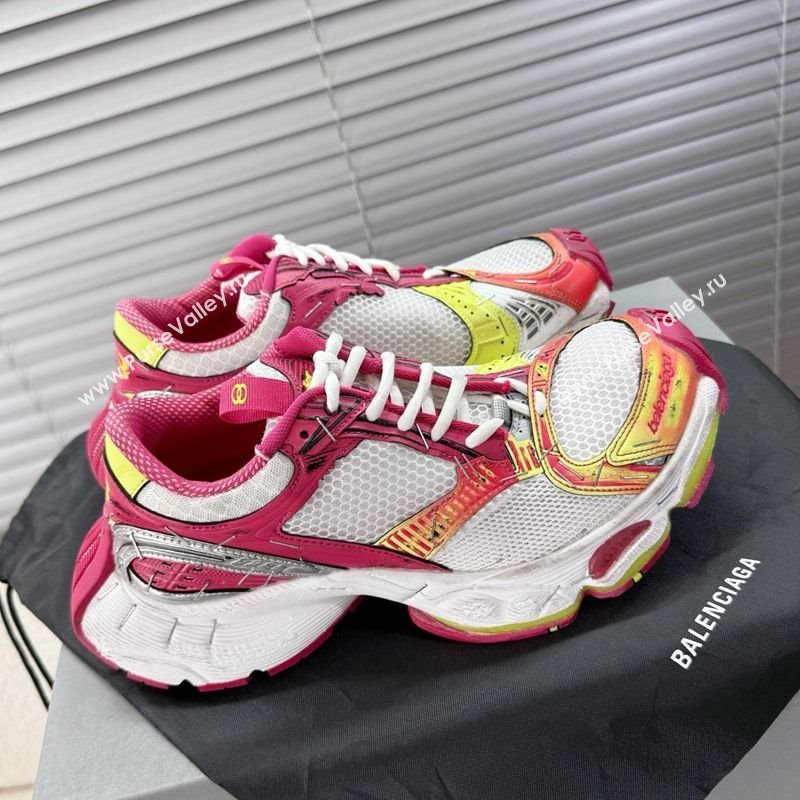 Balenciaga Stapler Sneakers in Mesh Pink/White 2025 0604 (MD-250604057)
