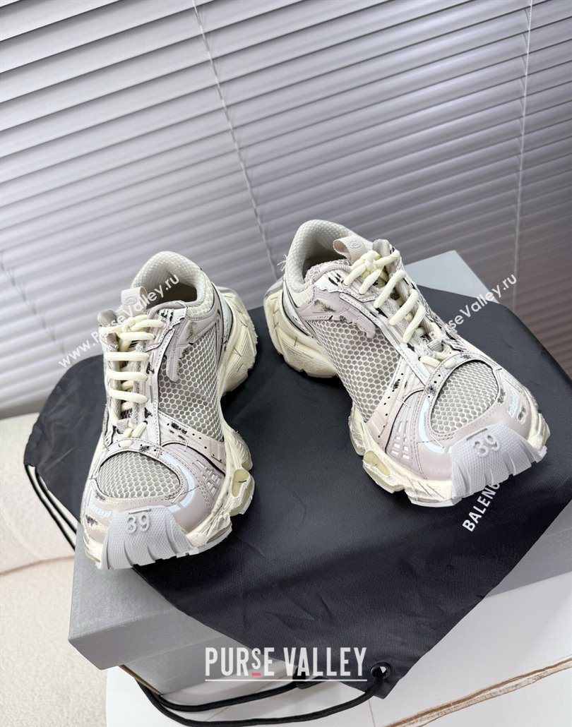 Balenciaga Stapler Sneakers in Mesh White/Grey 2025 0604 (MD-250604058)
