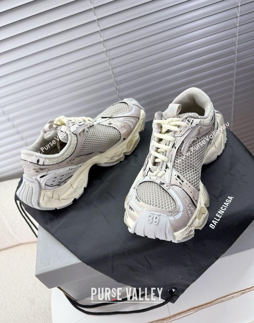 Balenciaga Stapler Sneakers in Mesh White/Grey 2025 0604 (MD-250604058)