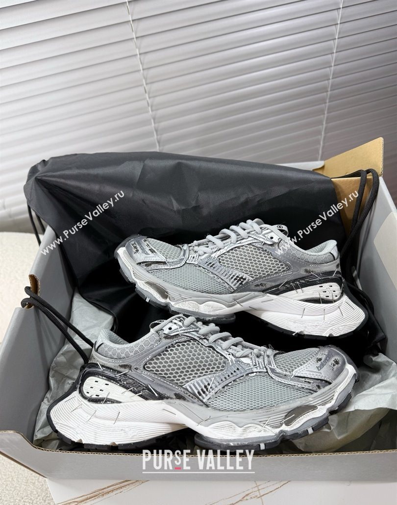 Balenciaga Stapler Sneakers in Mesh Grey/Silver 2025 0604 (MD-250604059)