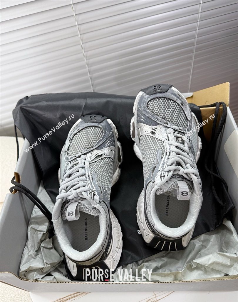 Balenciaga Stapler Sneakers in Mesh Grey/Silver 2025 0604 (MD-250604059)