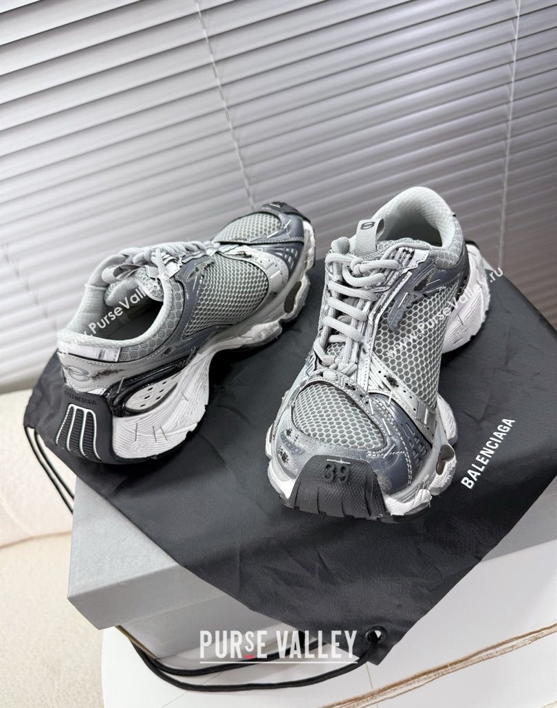 Balenciaga Stapler Sneakers in Mesh Grey/Silver 2025 0604 (MD-250604059)