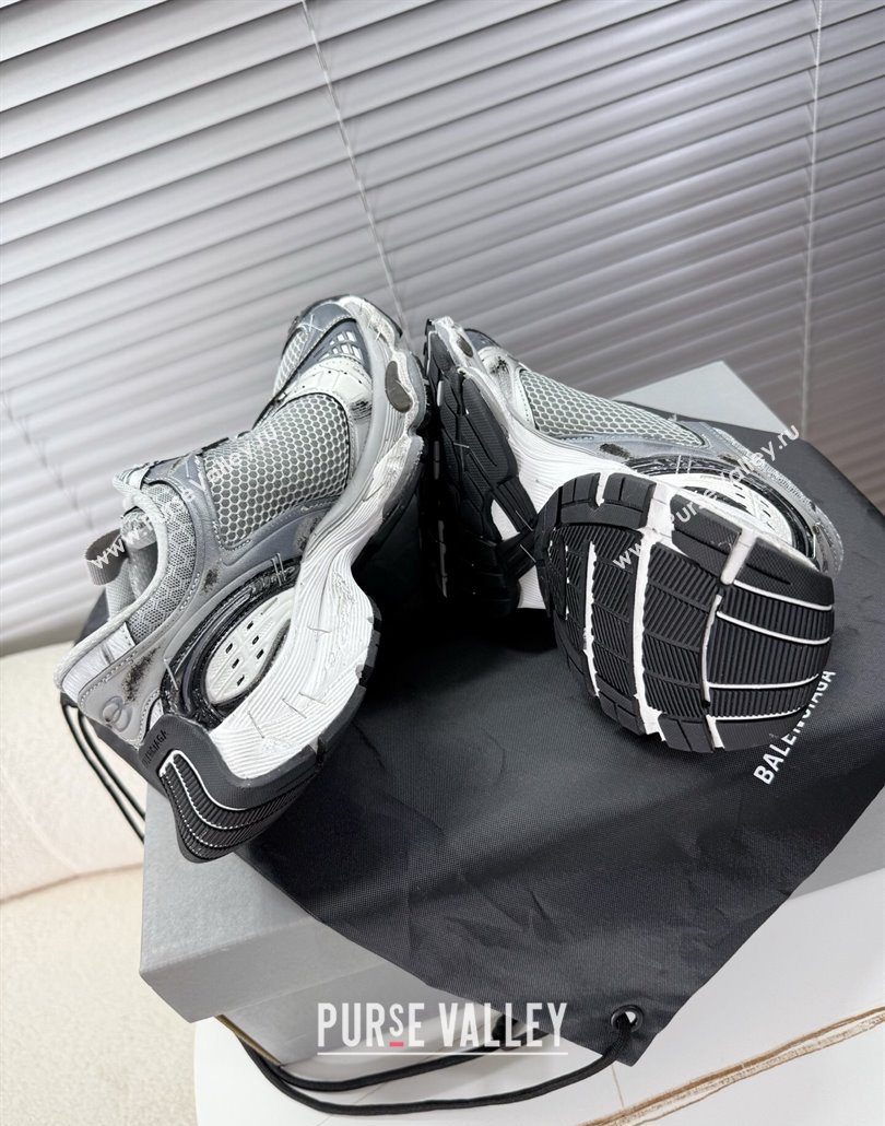 Balenciaga Stapler Sneakers in Mesh Grey/Silver 2025 0604 (MD-250604059)