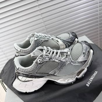 Balenciaga Stapler Sneakers in Mesh Grey/Silver 2025 0604 (MD-250604059)